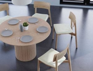 Poppy Round Dining Table 120cm Natural Ash Tabletop - Natural Base