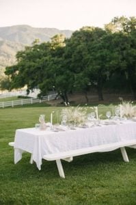 all white outdoor dining